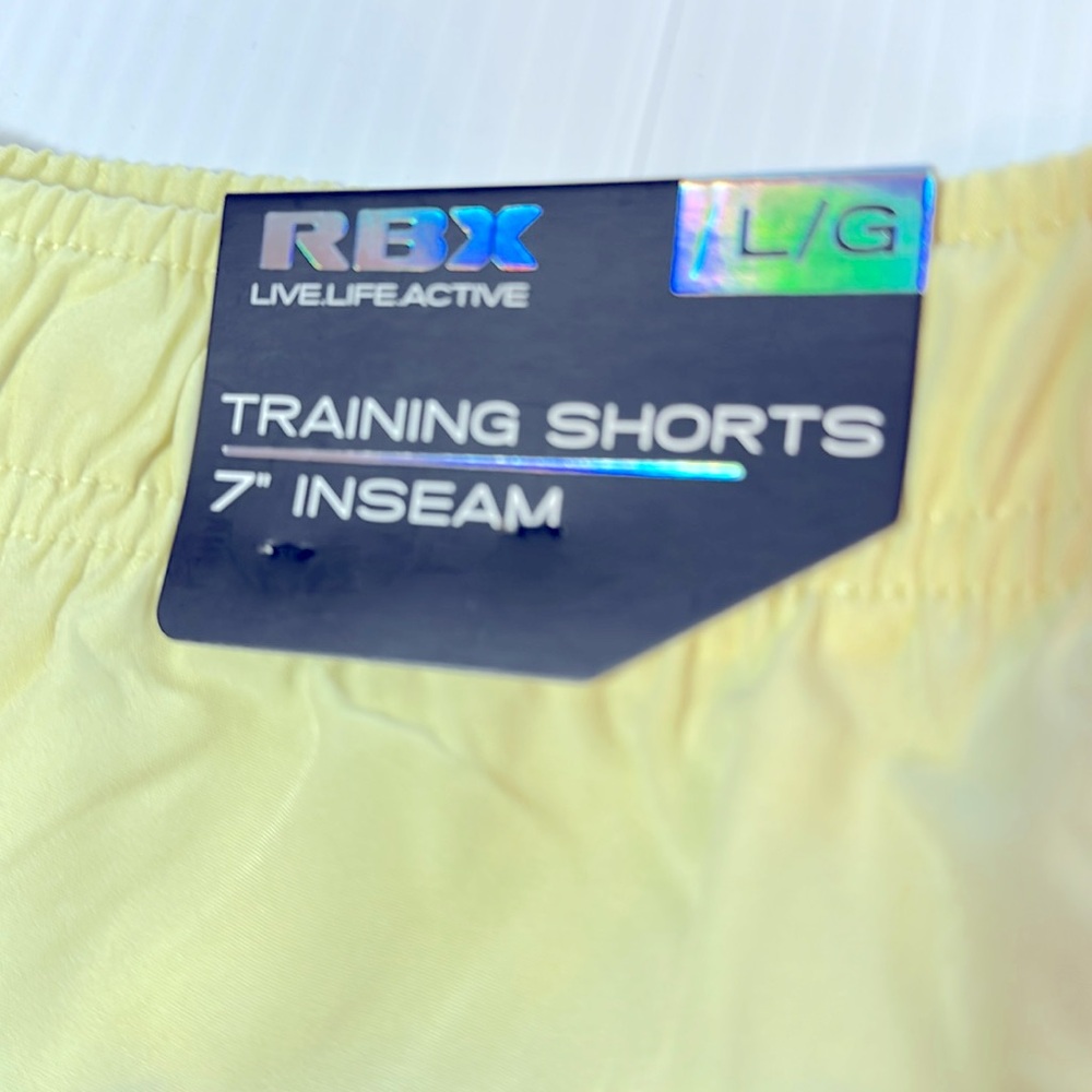 RBX Yellow Moisture Wicking Athletic Shorts LG NWT - Picture 7 of 11